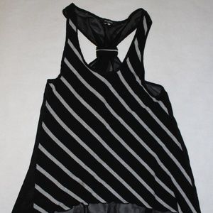 Black Blouse/Top with Stripes